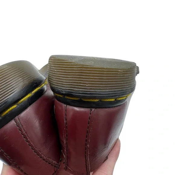 Dr. Martens Burgundy Leather Oxfords with Yellow Laces - Size 6 - Picture 9 of 11